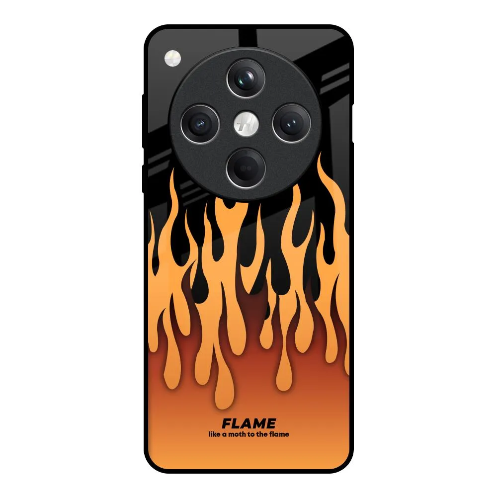 Fire Flame Glass Case for Oppo Find X8 5G Durable Look Anti Scratch Layer
