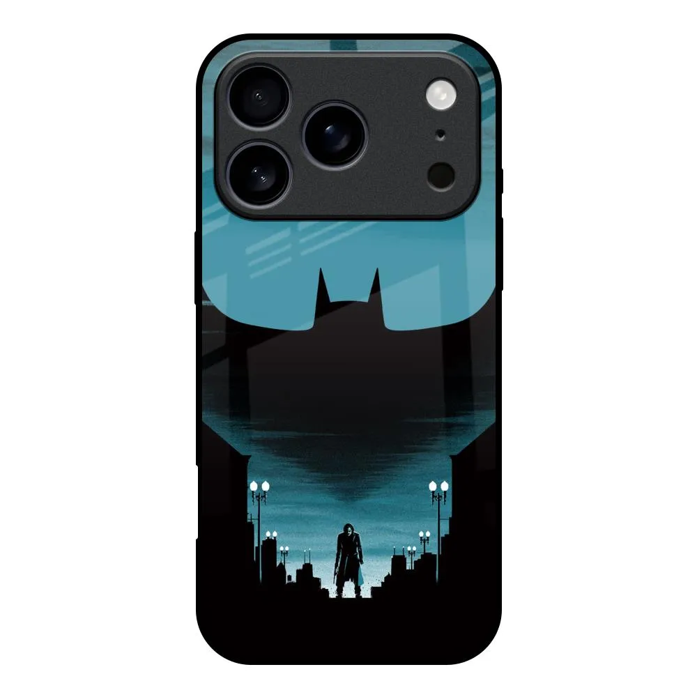 Cyan Bat Glass Case for iPhone 17 Pro Luxury Texture Urban Accessory