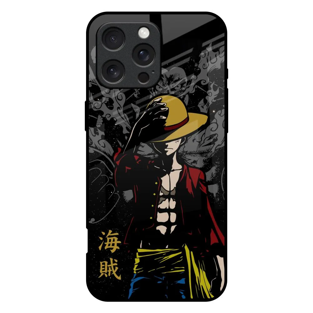 Dark Luffy Glass Case for iPhone 16 Pro Max Smooth Craft