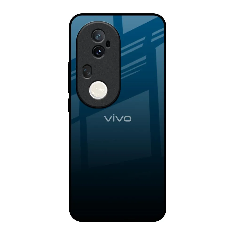 Marble finish Scratch Block Sailor Blue Glass Case For Vivo T4 Ultra 5G