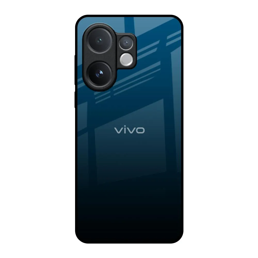 high quality build Raised Edges Sailor Blue Glass Case For Vivo V60 5G