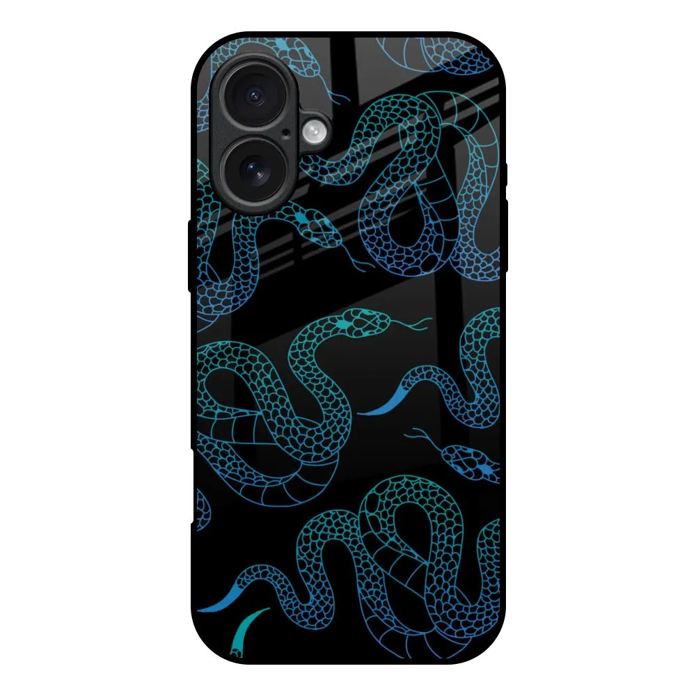 Clear Texture Serpentine Glass Case for iPhone 17