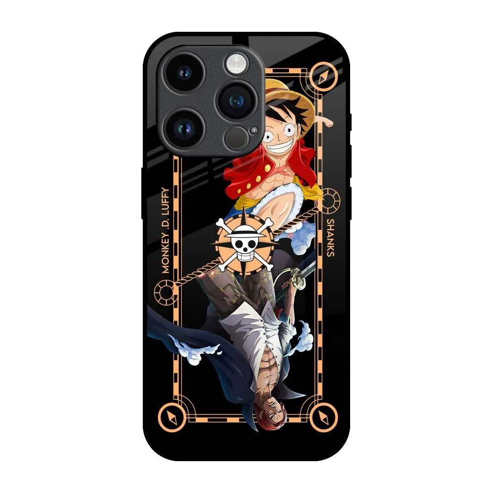Shanks & Luffy Glass Case for iPhone 14 Pro custom design High gloss