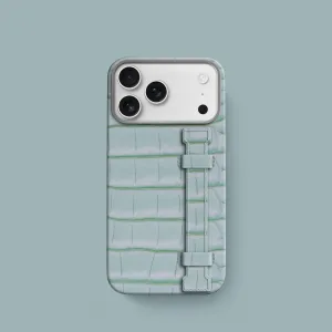 Handle Case Mint Gum For iPhone 17 Pro In Alligator Smooth Outline