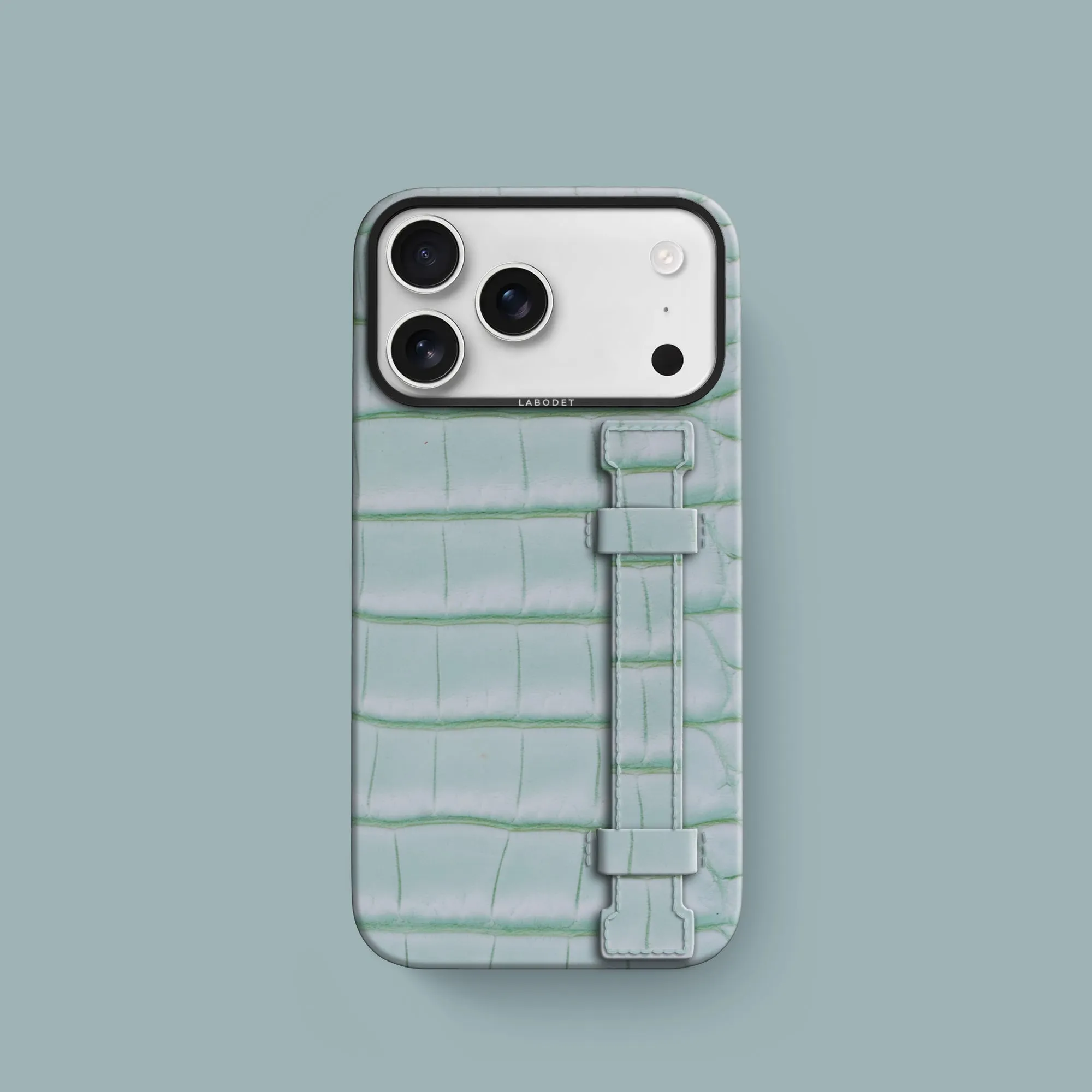 Handle Case Mint Gum For iPhone 17 Pro In Alligator Raised Edges Light Structure