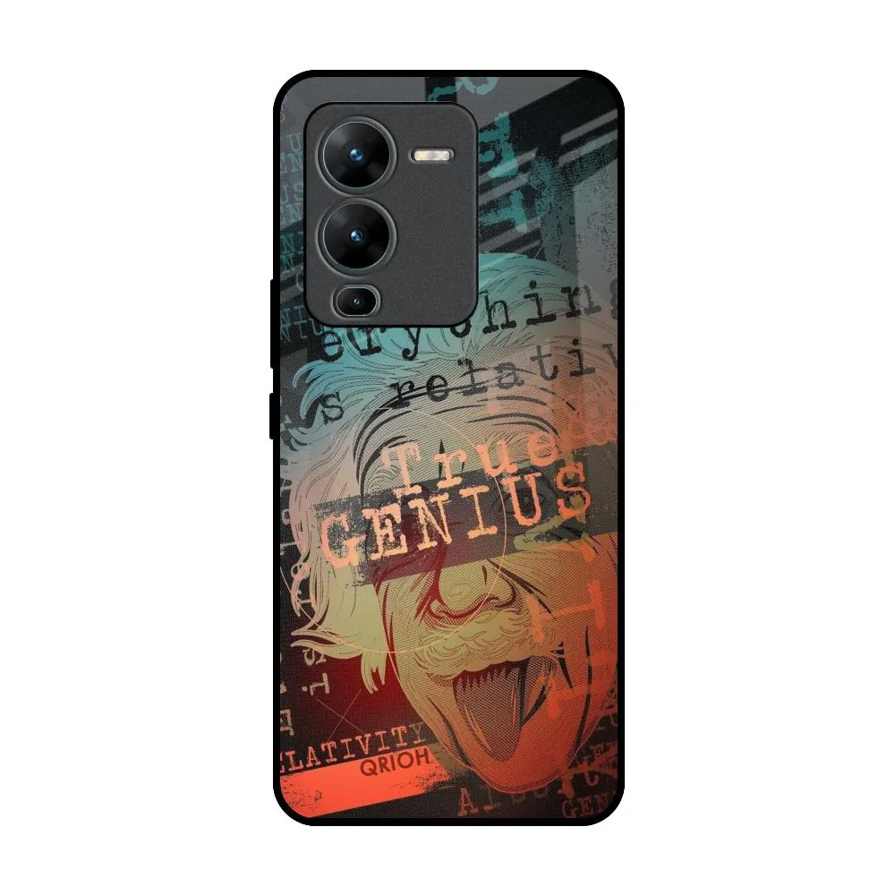 Shockproof Corners Minimal Feel True Genius Glass Case for Vivo V25 Pro