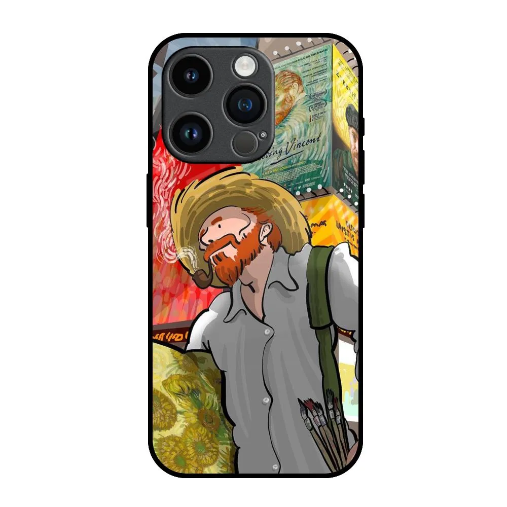 Loving Vincent Glass Case for iPhone 14 Pro Shock Surface Rugged Look