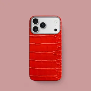 Compact Frame Tactile Feel Classic Case Deep Coral For iPhone 17 Pro In Alligator