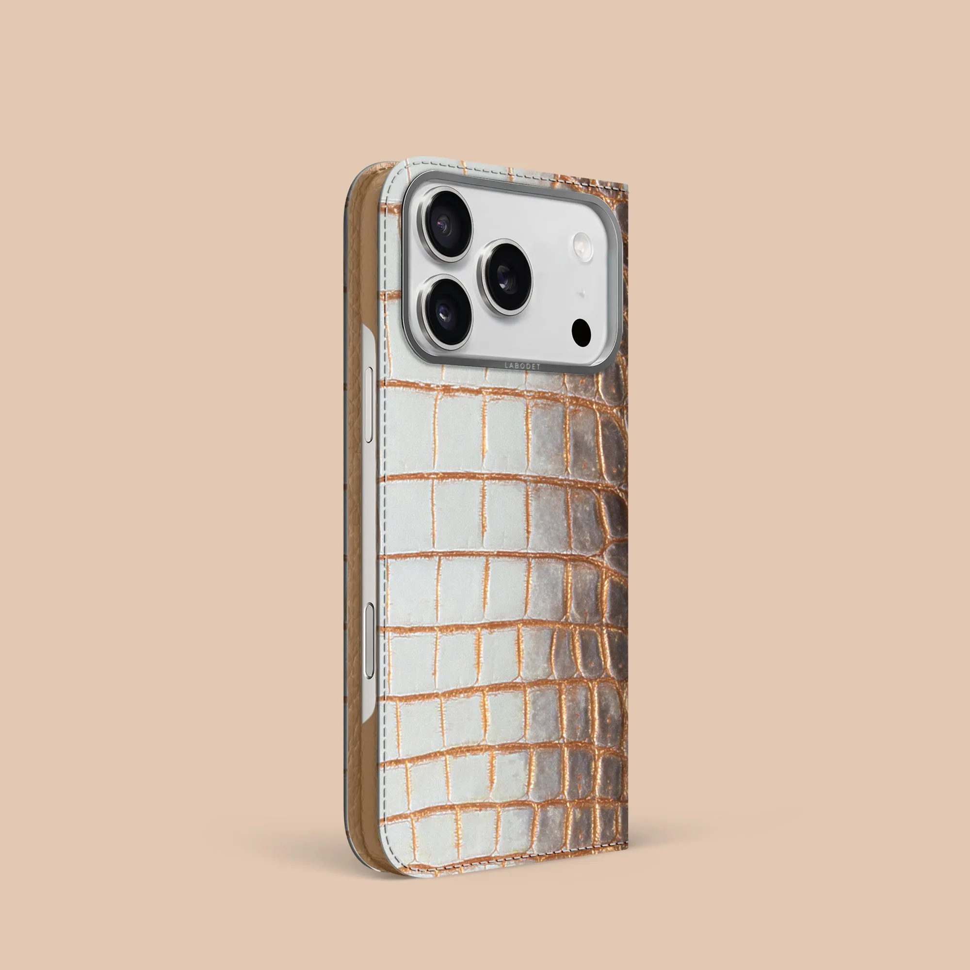 Clear View Soft Finish Layer Folio Case 1/1 Aztec For iPhone 17 Pro In Himalayan Crocodile