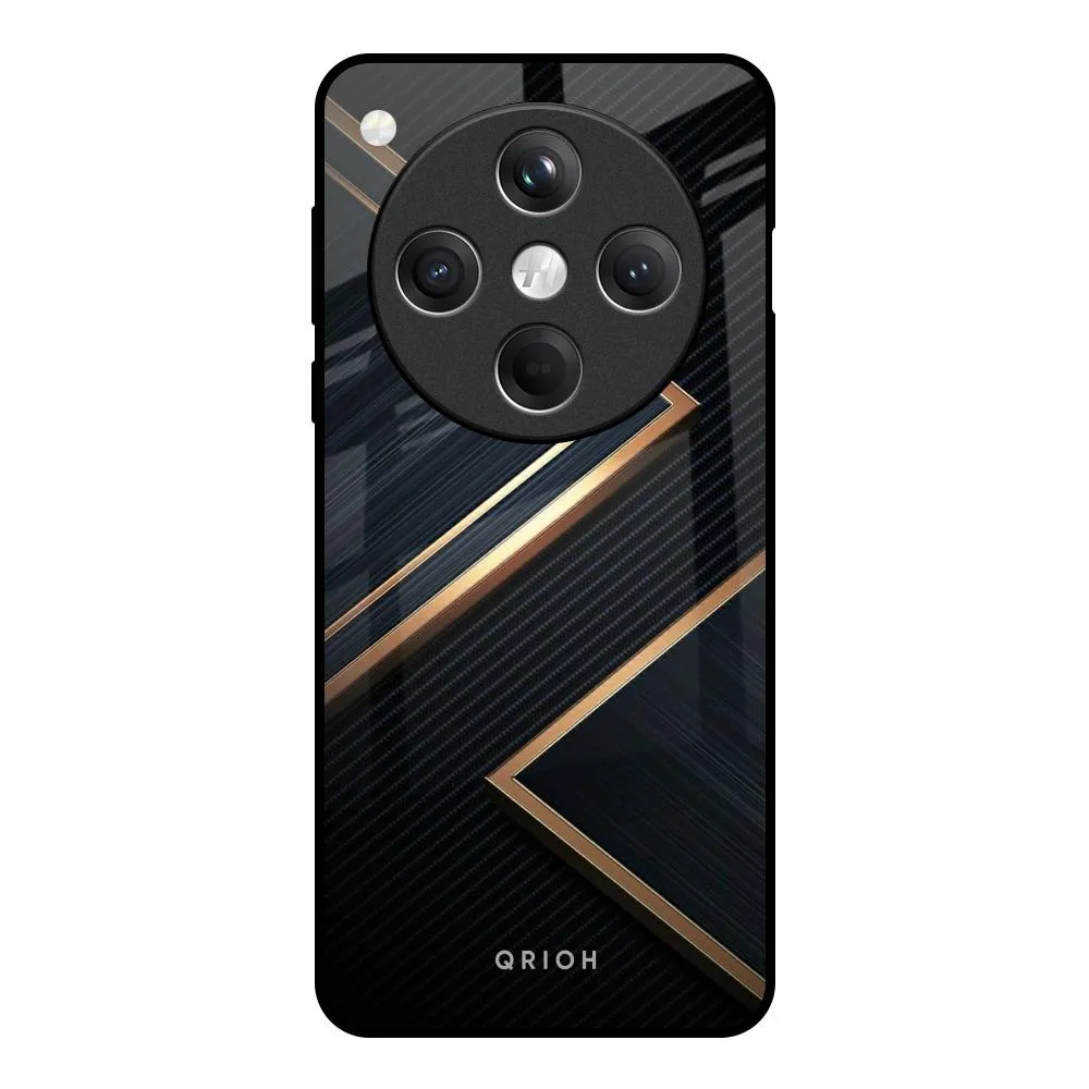 Enhanced Durability Light Edge Sleek Golden & Navy Glass Case for Oppo Find X8 5G