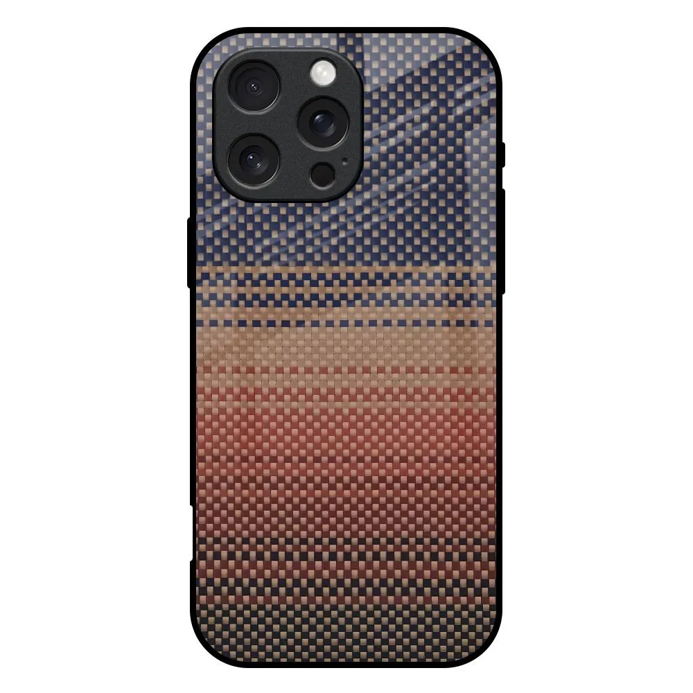 Protective Design Texture Modern Grip Design Fiber Artistry Glass Case for iPhone 16 Pro Max