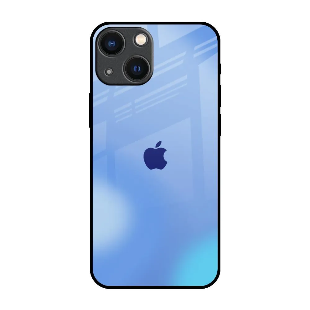 Vibrant Blue Texture Glass Case for iPhone 14 Plus Flexible Grip Form