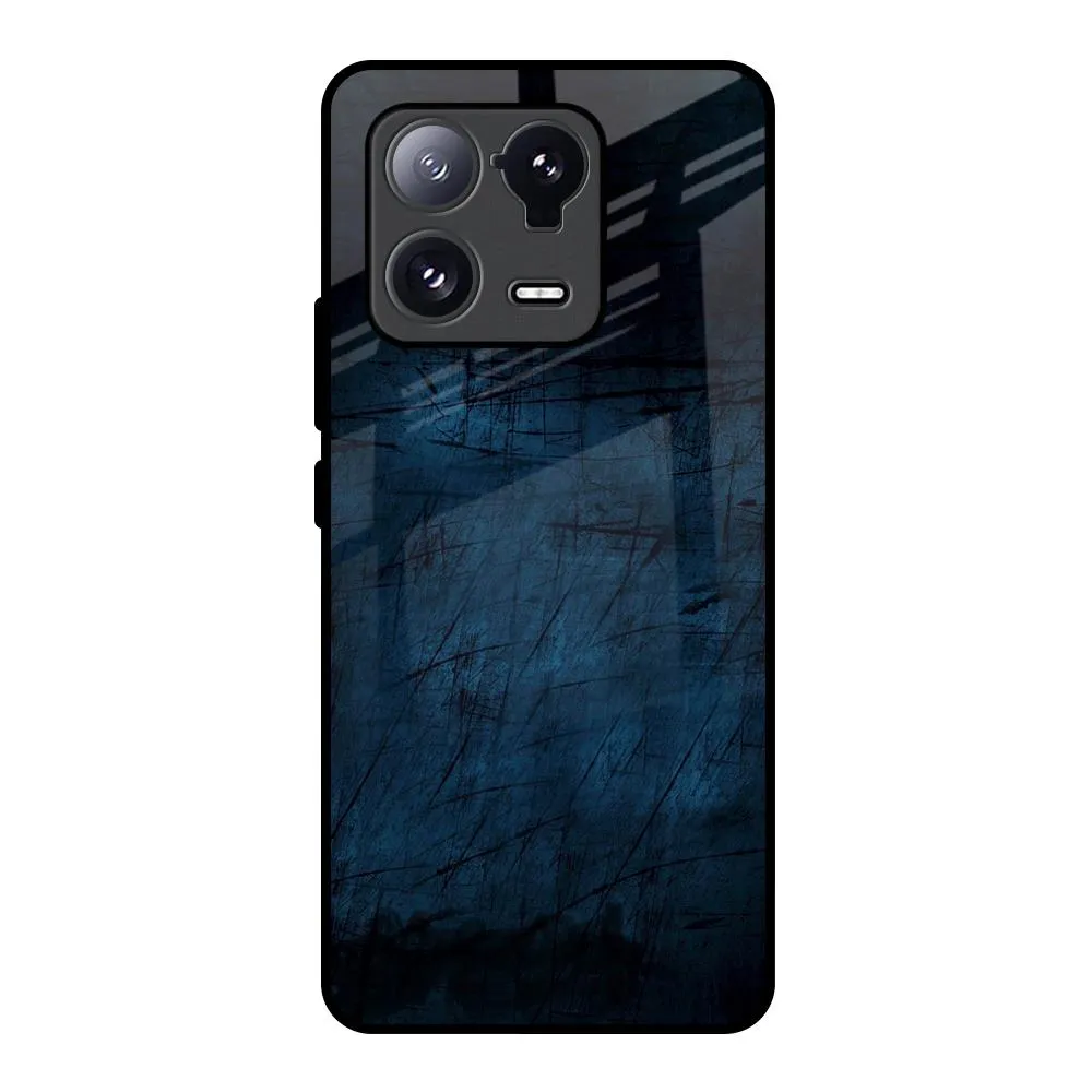 Premium Texture Layer Dark Blue Grunge Glass Case for Mi 13 Pro