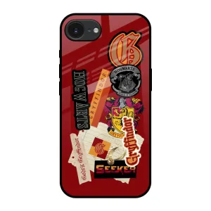 Flexible Detail Soft Grip Gryffindor Glass Case for Apple iPhone 16e