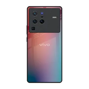Dusty Multi Gradient Glass Case for Vivo X80 Pro 5G Trendy Layer