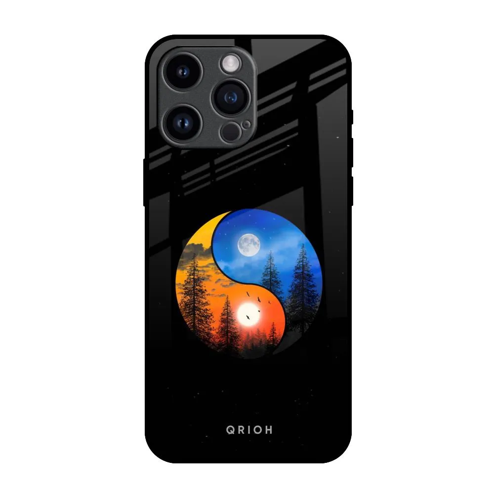 Yin Yang Balance Glass Case for iPhone 14 Pro Max Matte Protection Rugged Edge