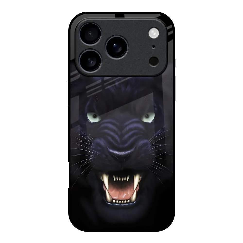 Angry Black Tiger Glass Case for iPhone 17 Pro Protective Detailing Lightweight Shell