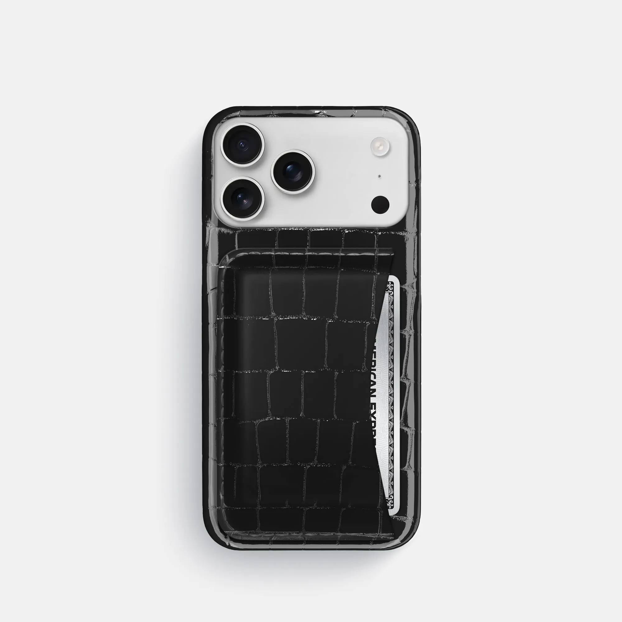 Slim Card Case For iPhone 17 Pro In Shiny Alligator Professional Style Slim Texture