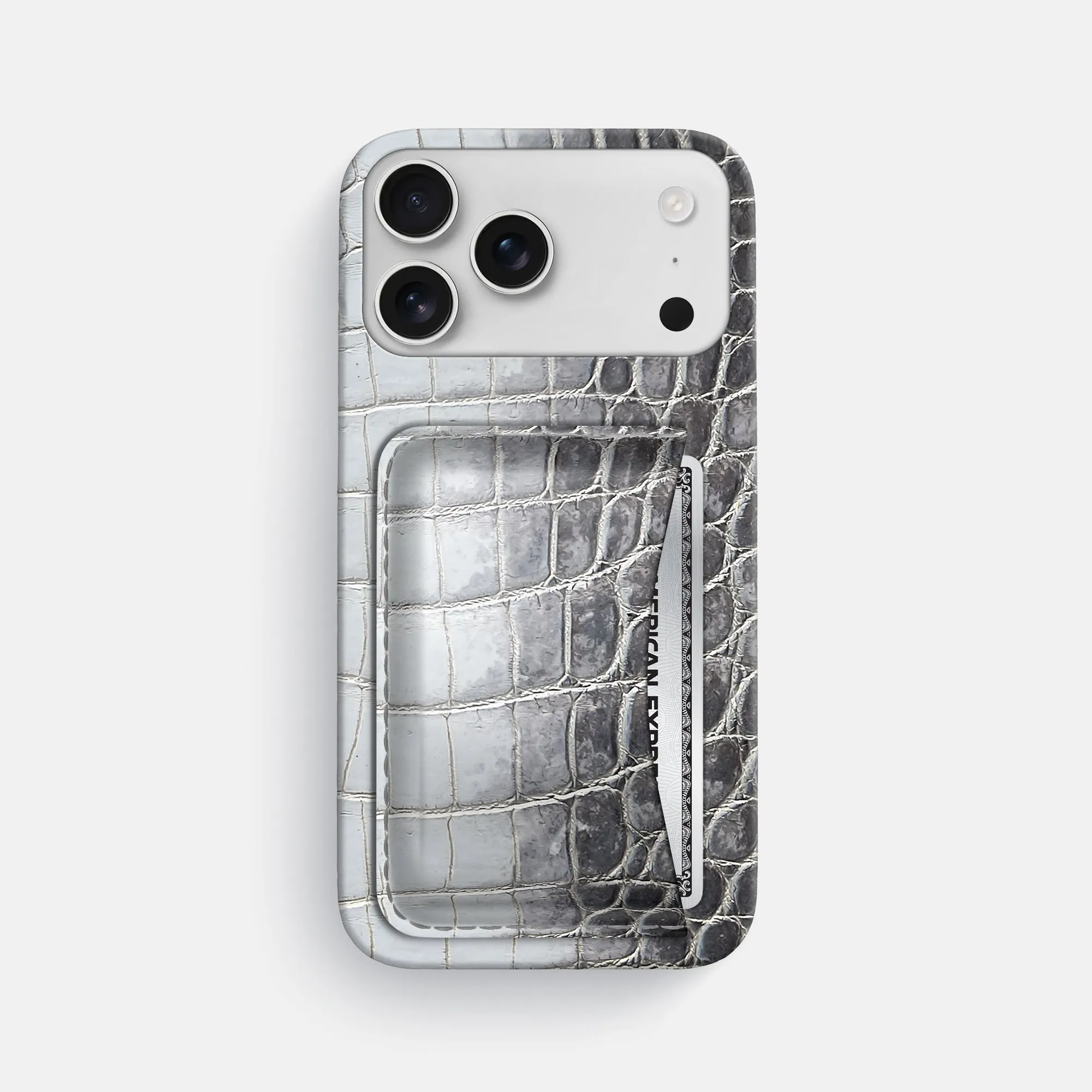 Soft Design Slim Card Case For iPhone 17 Pro Max In Himalayan Crocodile