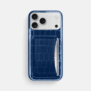 Tactile Feel Slim Card Case For iPhone 17 Pro Max In Shiny Alligator