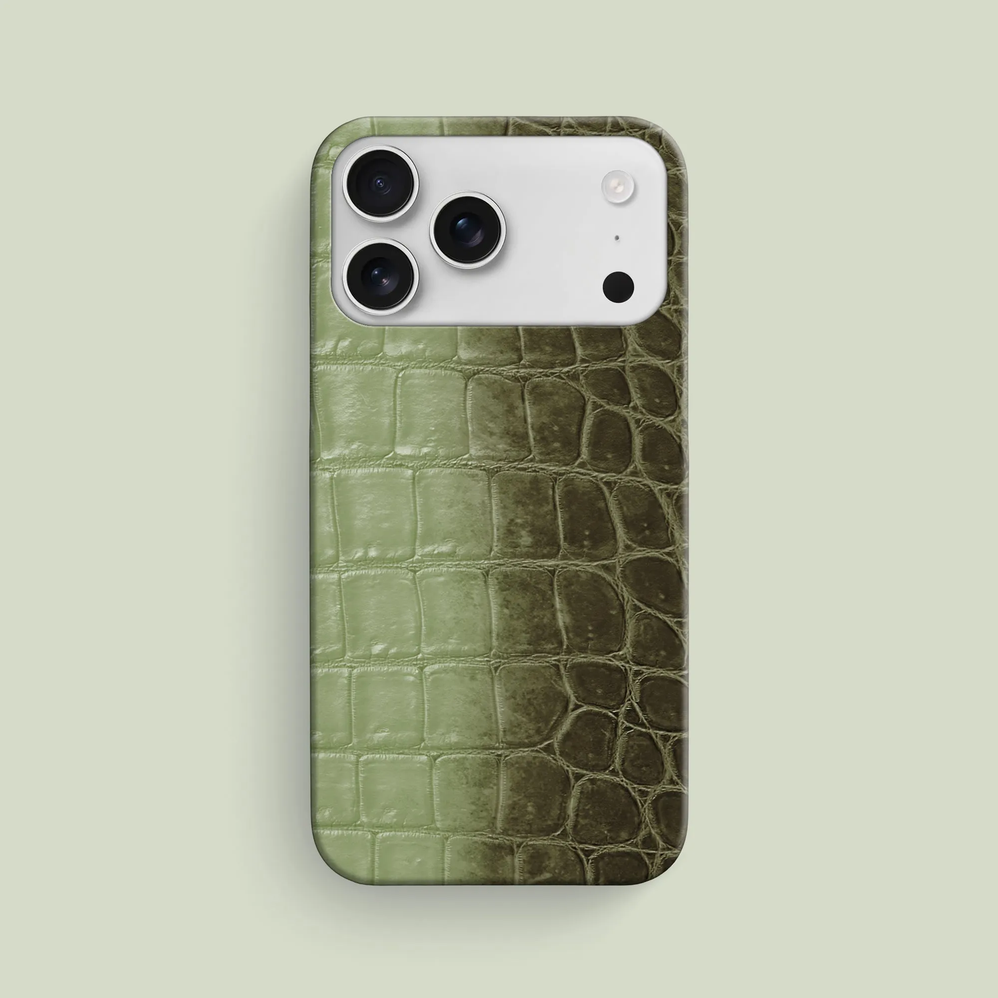 Smooth Grip Layer Slim Case Celadon Green For iPhone 17 Pro Max In Himalayan Crocodile