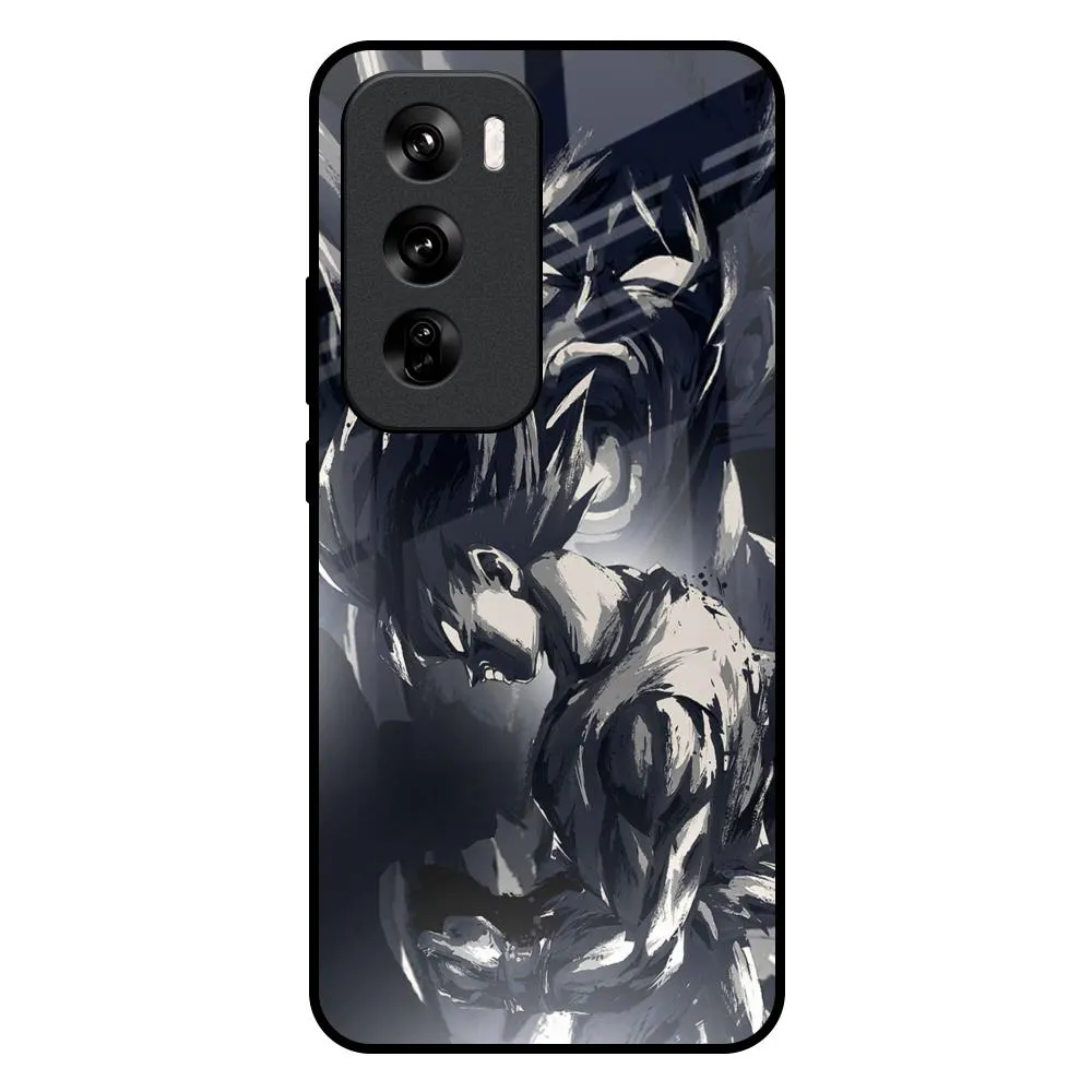 Sketch Art DB Glass Case for Oppo Reno 12 Pro 5G Protective Frame Soft Surface Layer