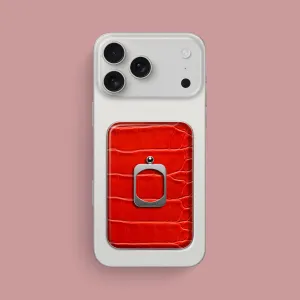 clean design Portable Case MagSafe Ring Deep Coral For iPhone 17 Pro Max In Alligator