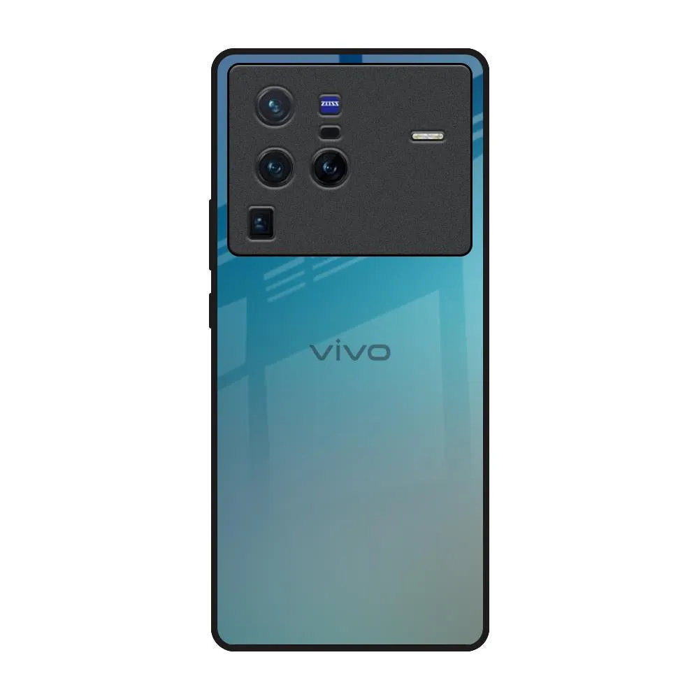 Screen Bumper Sea Theme Gradient Glass Case for Vivo X80 Pro 5G