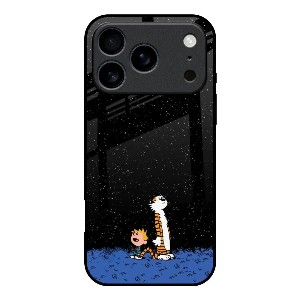 Trendy Finish Night Sky Star Glass Case for iPhone 17 Pro