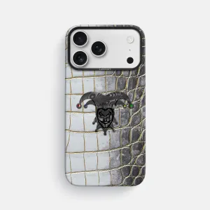 Slim Feel Marble Pattern Classic Case With Carbon Joker For iPhone 17 Pro Max In Himalayan Crocodile