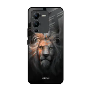 Devil Lion Glass Case for Vivo V25 Pro Hard Plastic Comfort Padding