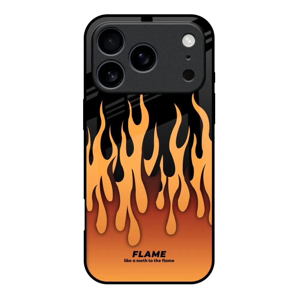 Durable Coating Fire Flame Glass Case for iPhone 17 Pro
