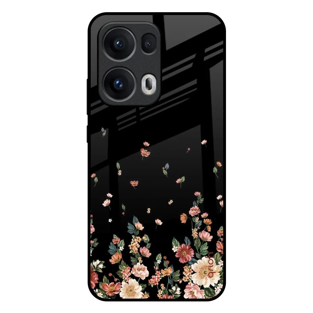 Floating Floral Print Glass Case for Oppo Reno13 Pro 5G Colorful Design
