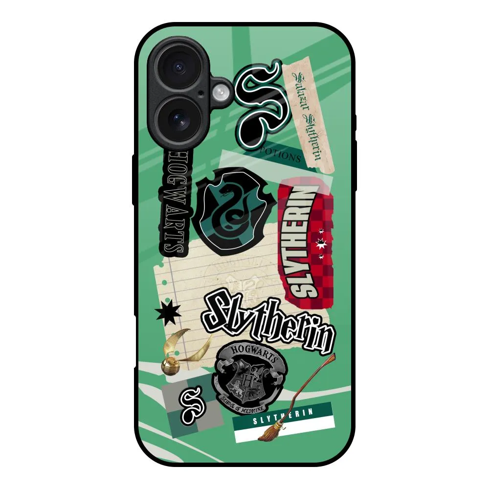 Slytherin Glass Case for iPhone 17 Elegant Pattern Smooth Grip
