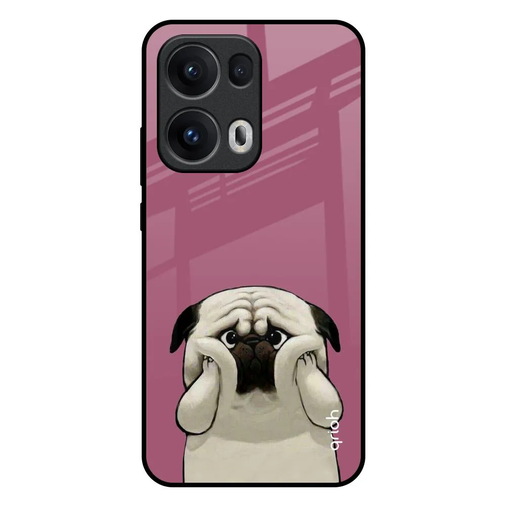 Hybrid Frame Protective Design Layer Funny Pug Face Glass Case For Oppo Reno13 Pro 5G