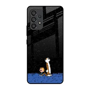 Stylish Layer Texture Clean Texture Night Sky Star Glass Case for Samsung Galaxy A53 5G