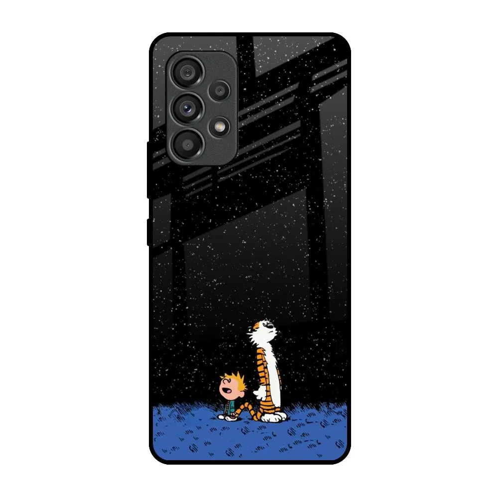 Stylish Layer Texture Clean Texture Night Sky Star Glass Case for Samsung Galaxy A53 5G