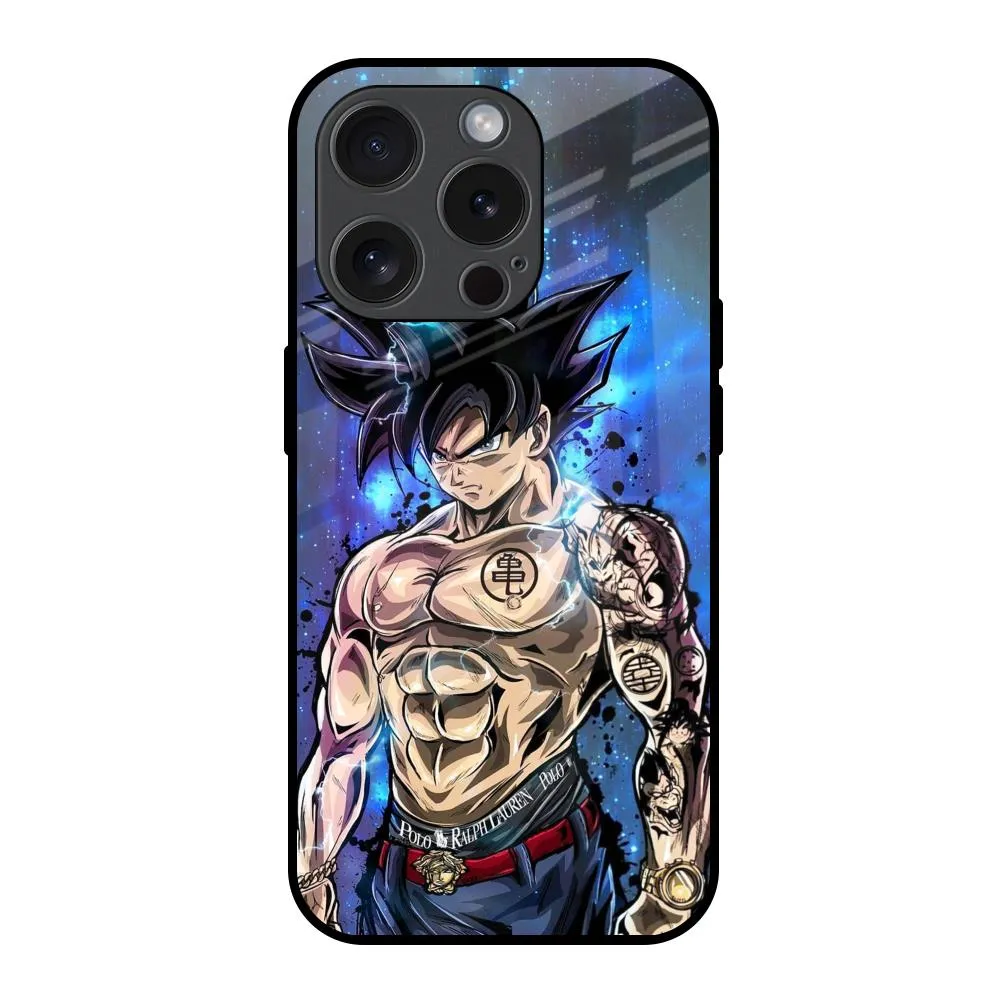 Elegant Design Layer Branded Anime Glass Case for iPhone 15 Pro