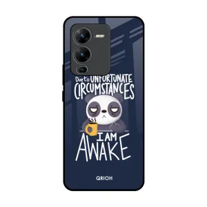 Creative Artwork Struggling Panda Glass Case for Vivo V25 Pro