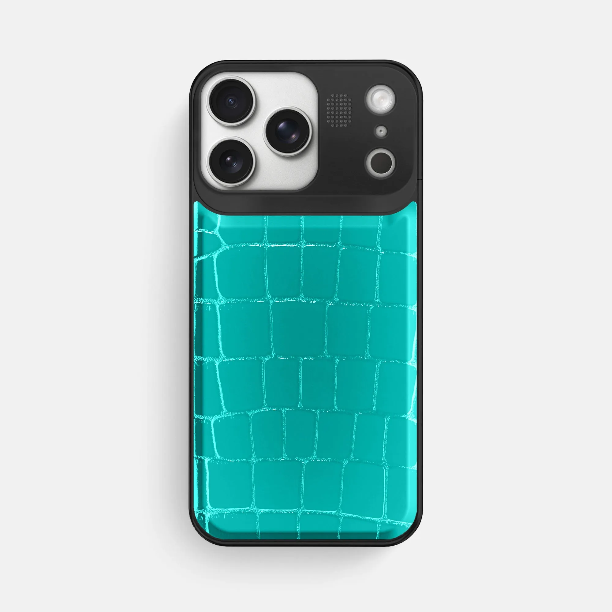 Metal Case For iPhone 17 Pro Max In Shiny Alligator Trendy Texture Finish Travel Essential