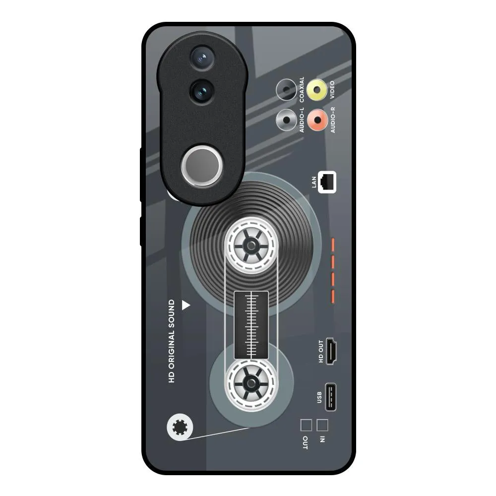 Retro Recorder Glass Case for IQOO Z10R 5G Hybrid Texture Design