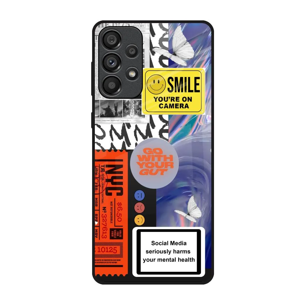 Smile for Camera Glass Case for Samsung Galaxy A73 5G Light Structure Lightweight Protection