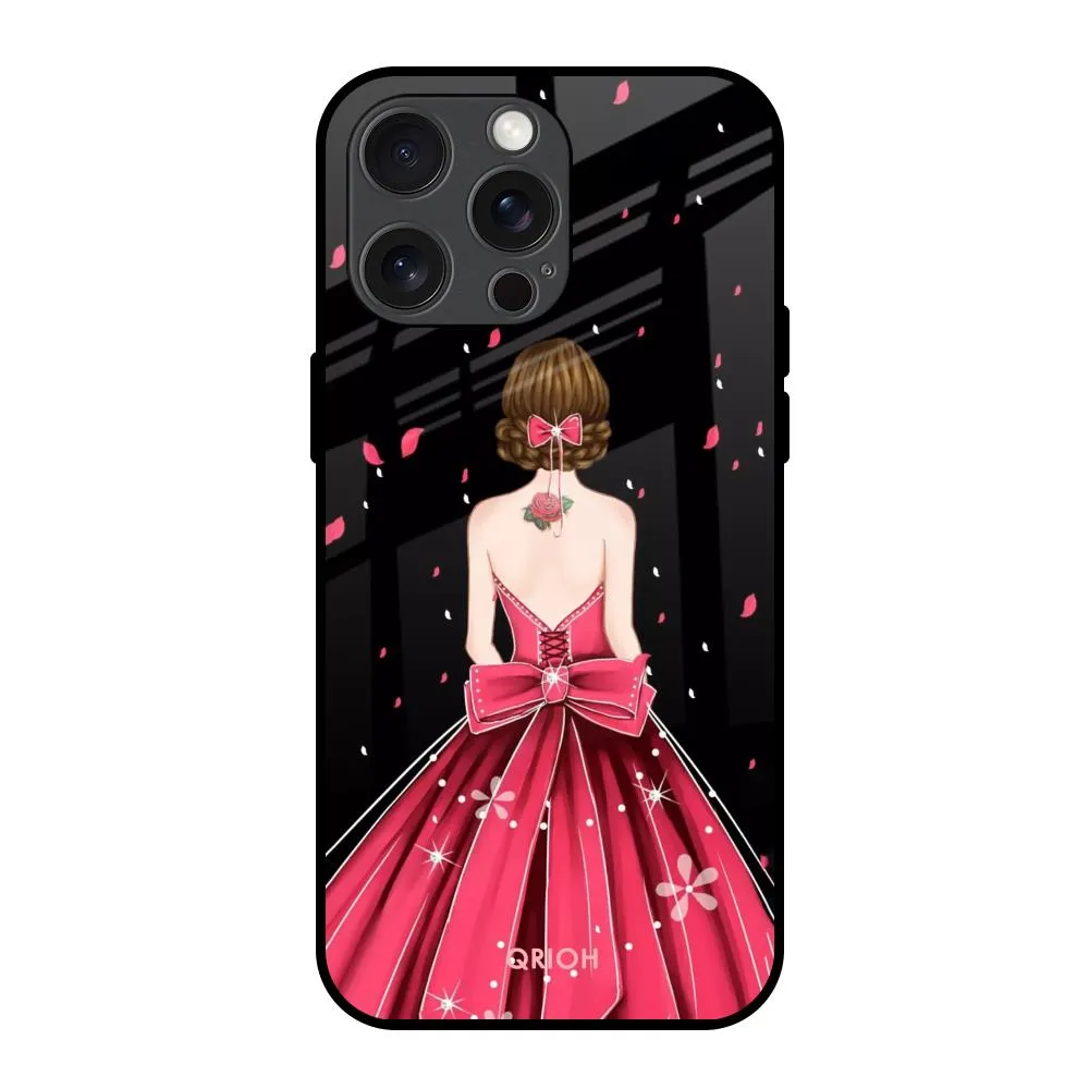 Flexible structure Fashion Princess Glass Case for iPhone 15 Pro Max