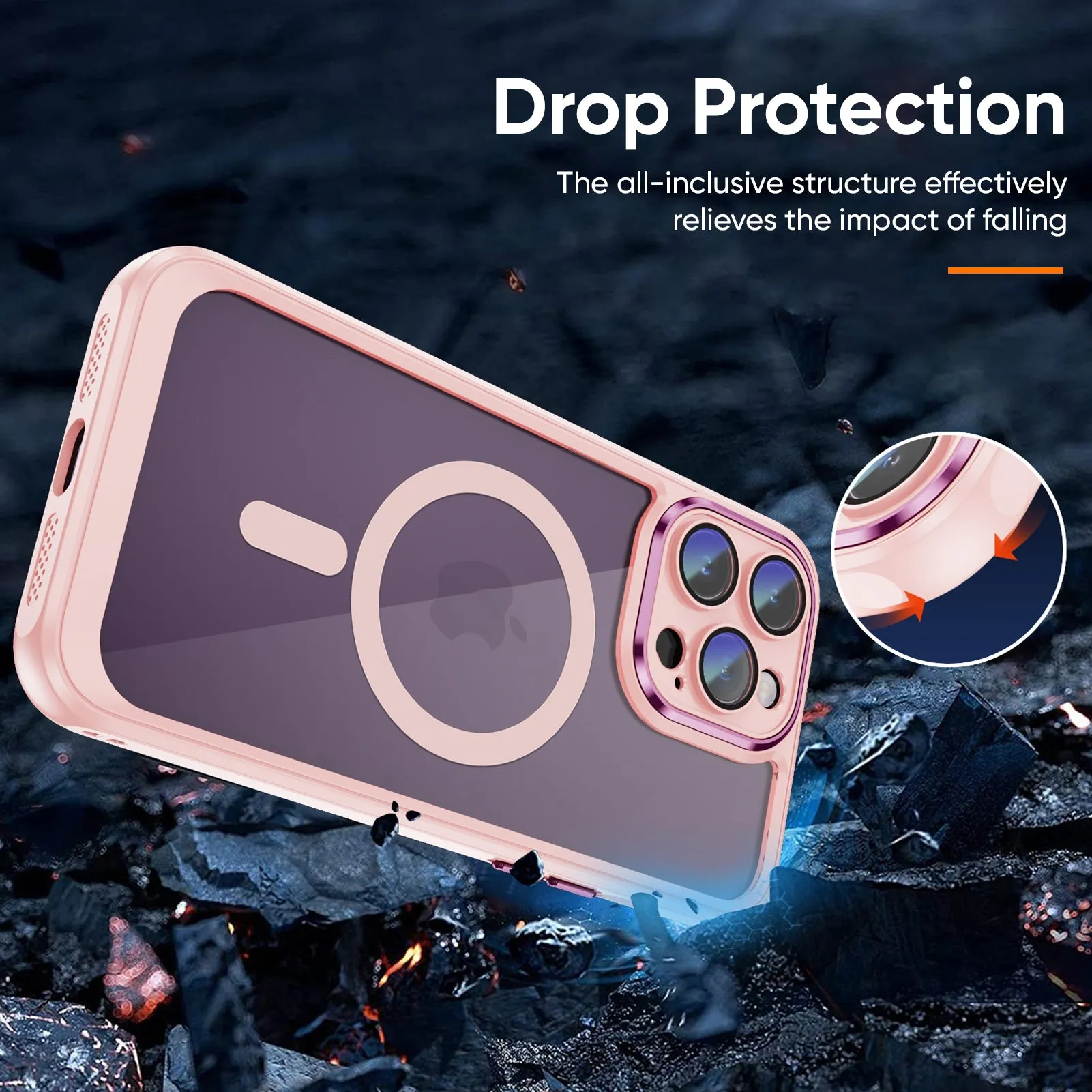 Work Essentials Apricot Magsafe Hybrid Back Cover for iPhone