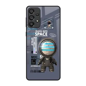 Space Travel Glass Case for Samsung Galaxy A73 5G Vivid Coloration Durable Texture