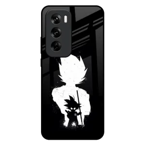 Monochrome Goku Glass Case for Oppo Reno 12 Pro 5G Hybrid Frame elegant design