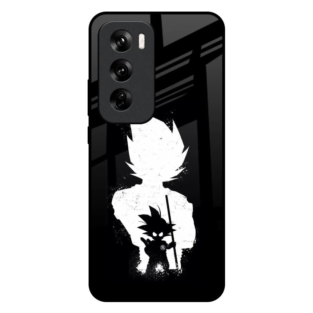 Monochrome Goku Glass Case for Oppo Reno 12 Pro 5G Hybrid Frame elegant design