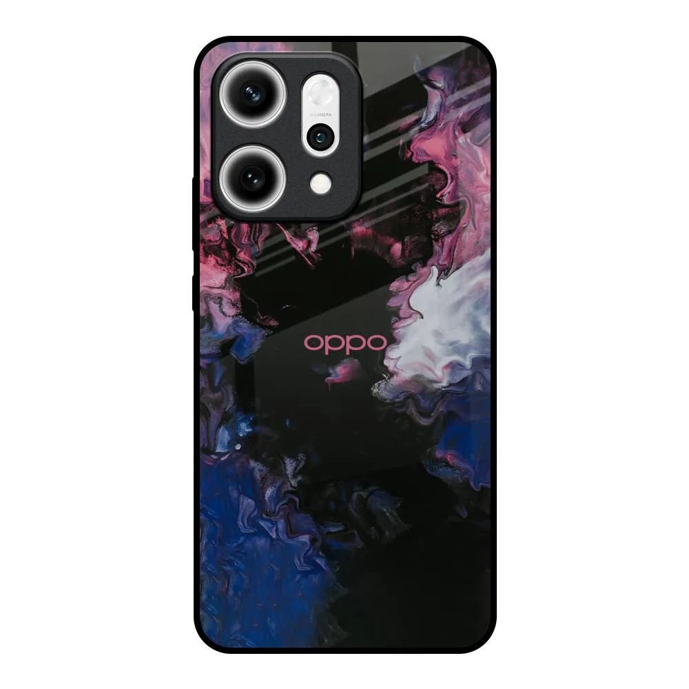 Matte Pattern Design Luxury Coating Smudge Brush Glass case for Oppo Reno14 5G