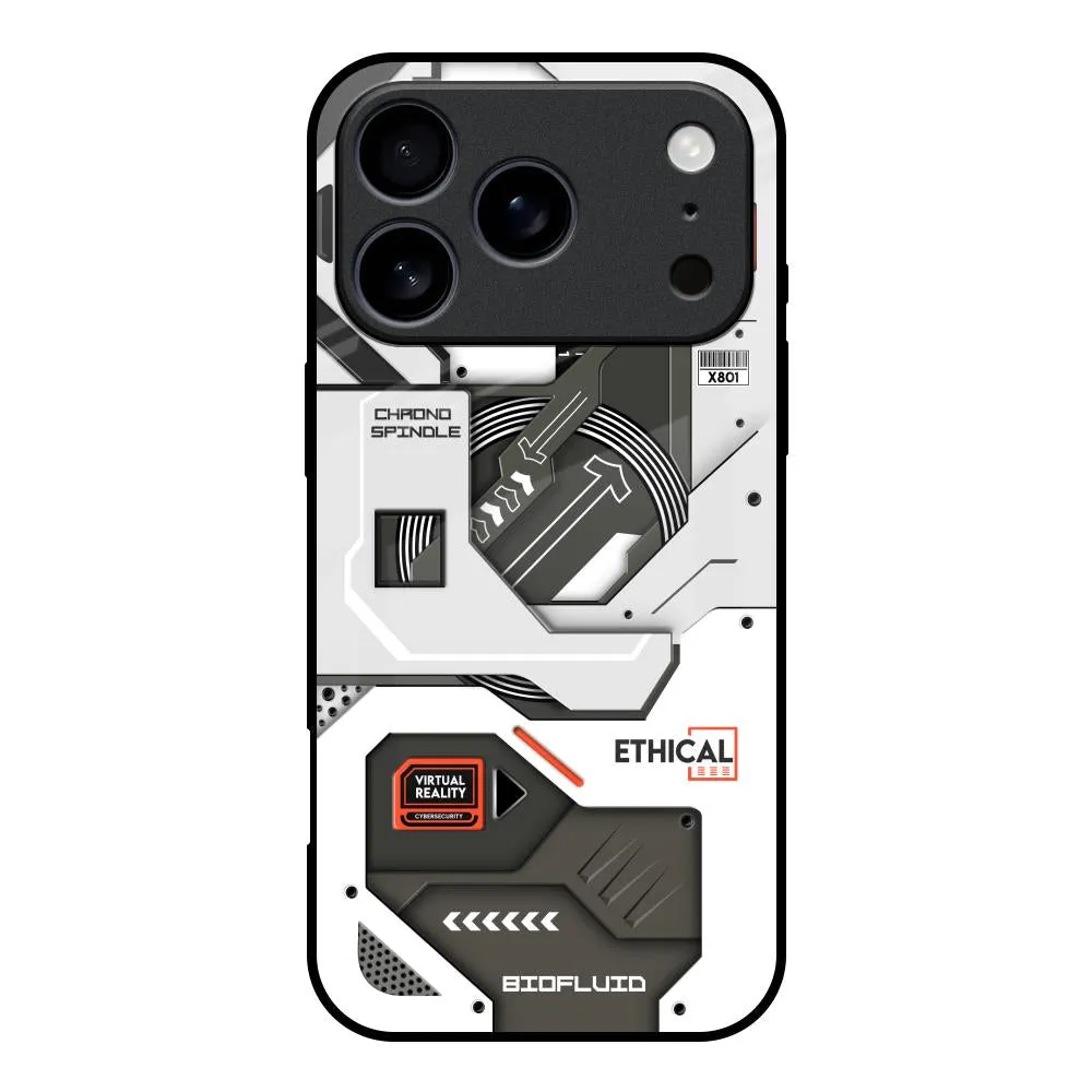 Smooth Design Hybrid Look Explore Circuit Glass Case for iPhone 17 Pro