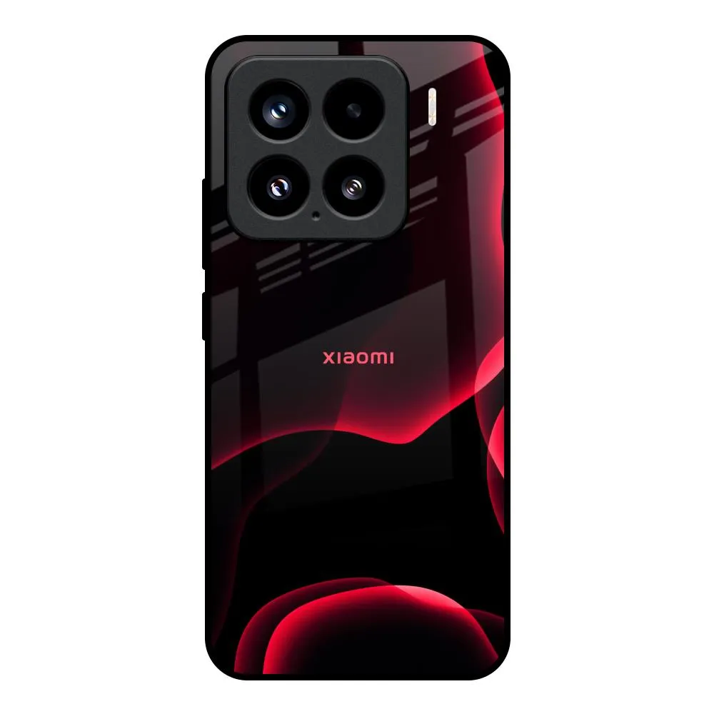 Red Thunder Glass Case for Mi 15 5G Stylish Layer Texture